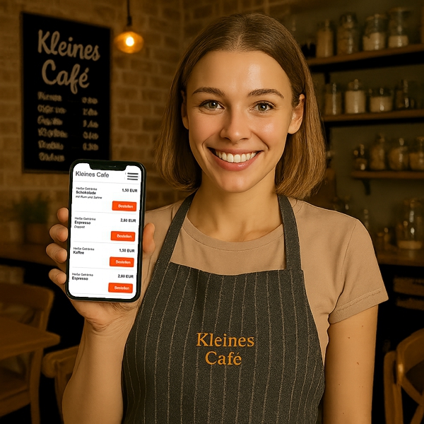 Digitale Bestellung im Cafe